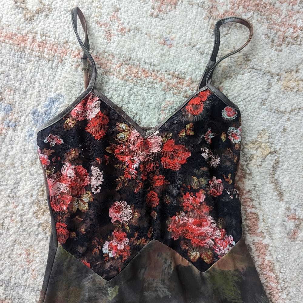Floral lace tie dye dress